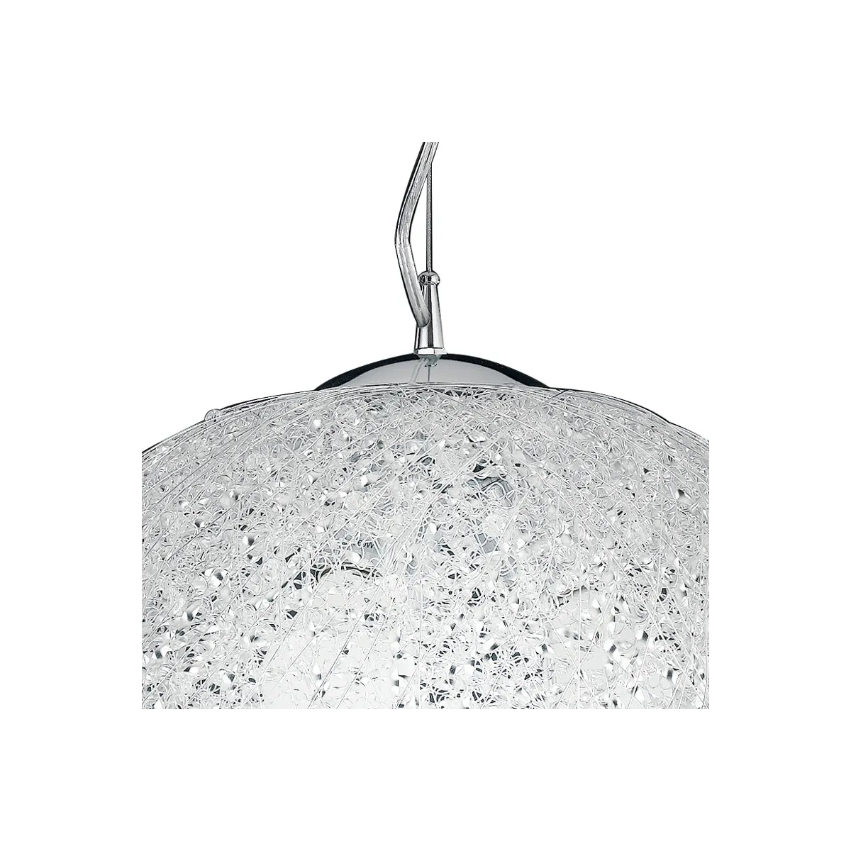 Paralume con Decoro a Intreccio di Fili in Alluminio e Cristalli Lampadario Astra